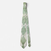 Cravate Vert Harlequin Floral Script Vintage (Devant)