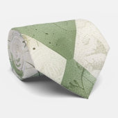 Cravate Vert Harlequin Floral Script Vintage (Roulé)