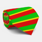 Cravate Vert, jaune et rouge. (Roulé)