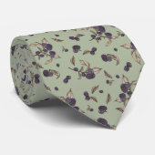 Cravate Vert lime de bleuets (Roulé)