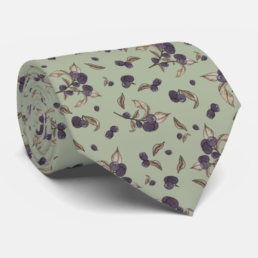 Cravate Vert lime de bleuets (Roulé)