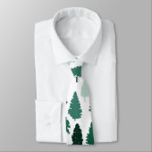 Cravate Vert Motif Pine Tree (Attaché)