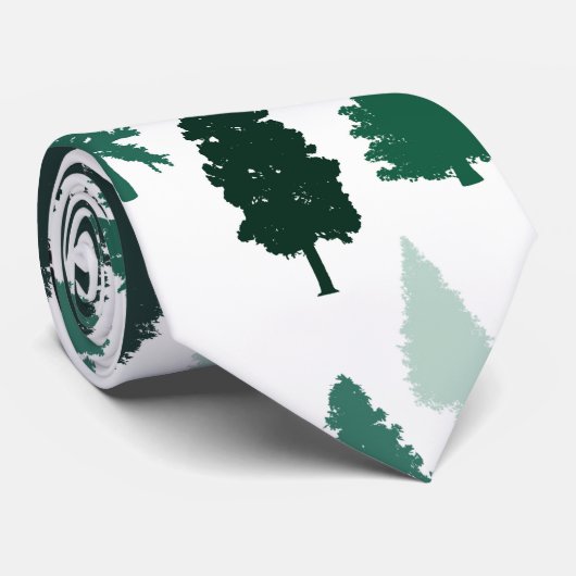 Cravate Vert Motif Pine Tree (Roulé)