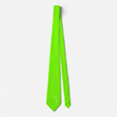 Cravate vert néon solide - vos monogrammes (Devant)