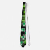 Cravate Vert noir blanc Motif tendance (Devant)