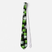 Cravate Vert noir blanc Motif tendance (Devant)