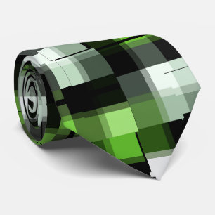 Cravate Vert noir blanc Motif tendance