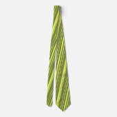 Cravate Vert olive et rayures jaune citron (Dos)