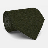 Cravate Vert olive herringbone de luxe (Roulé)
