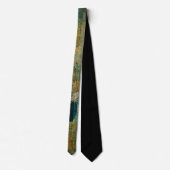 Cravate Vert & Or, Un Abstrait d'Impression de Gel (Dos)
