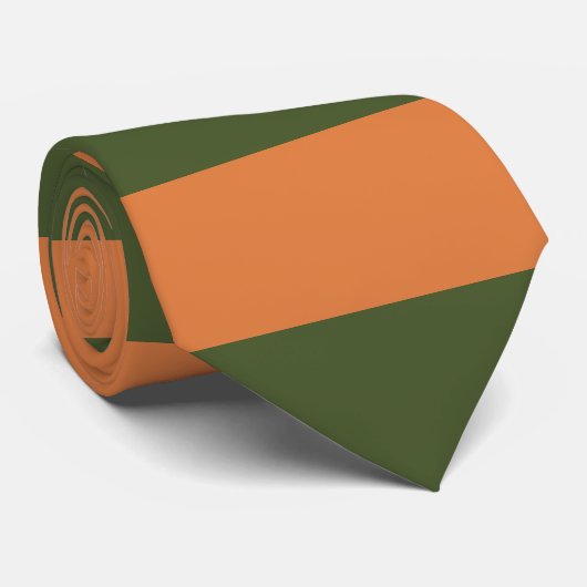 Cravate Vert orange rétro (Roulé)