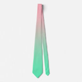 Cravate Vert pastel et rose pastel ombre (Devant)