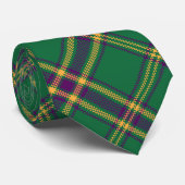 Cravate Vert/pourpre/cravate de plaid tartan d'or (Roulé)