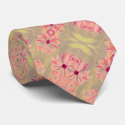 Cravate Vert rose Et Brown foncé (Roulé)