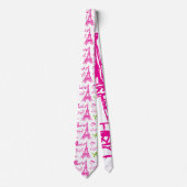 Cravate Vert rose Paris Amour (Devant)