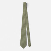 Cravate Vert Sage foncé avec Gris Charbon Pinstripes (Devant)