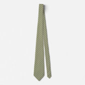 Cravate Vert Sage foncé avec Pinstripes blanches ivoire (Devant)