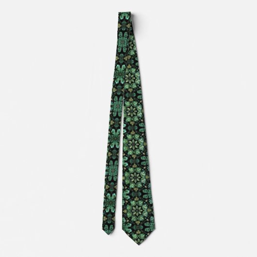 Cravate Vert Sage, Vert foncé et Noir (Dos)