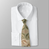 Cravate Vert Sauge Doux & Rose Crème (Attaché)