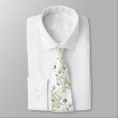 Cravate Vert sauge et eucalyptus doré Mariage Blanc (Attaché)