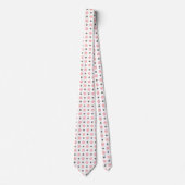 Cravate vert sauge et points rose clair sur fond blanc (Devant)