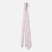Cravate vert sauge et points rose clair sur fond blanc (Dos)