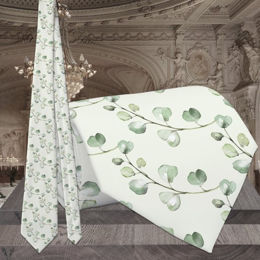 Cravate Vert sauge eucalyptus verdure mariage élégant