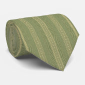 Cravate Vert sauge rayé (Roulé)