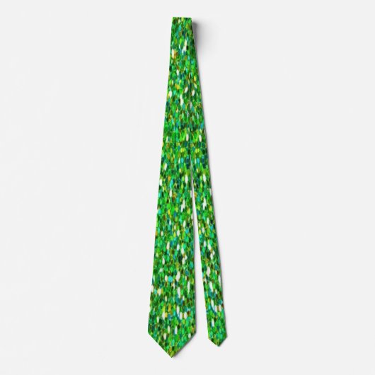 Cravate Vert scintillant de fêtes Bling (Devant)