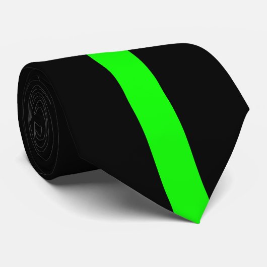Cravate Vert simple sur bande noire (Roulé)