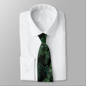 Cravate Vert tropicale moderne Feuillage vert noir (Attaché)