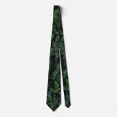 Cravate Vert tropicale moderne Feuillage vert noir (Devant)