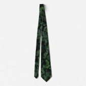 Cravate Vert tropicale moderne Feuillage vert noir (Dos)