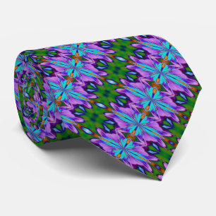 Cravate Vert turquoise violet Design abstrait