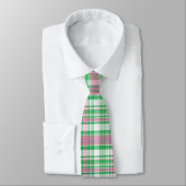 Cravate Vert vert, rose indien, plaid de très bon goût (Attaché)