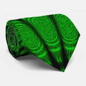 Cravate verte au néon noire (Roulé)
