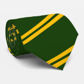 Cravate verte avec plus de rayures d'or (Roulé)