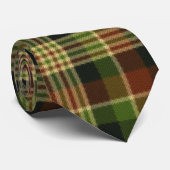 Cravate verte Brown et beige Plaid (Roulé)