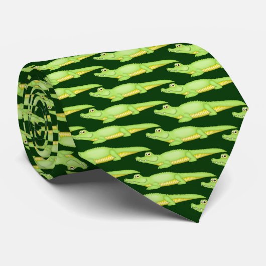 Cravate verte d'alligator (Roulé)