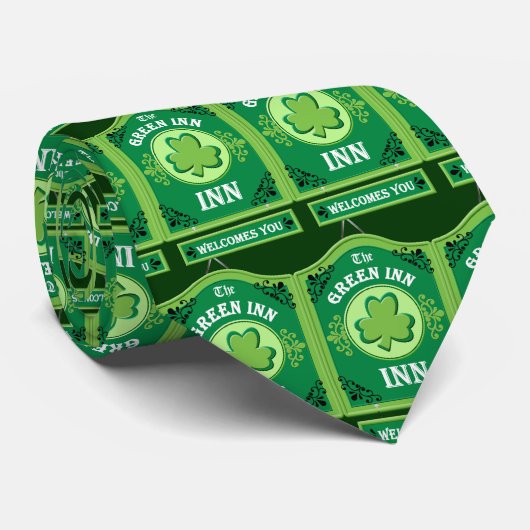 Cravate verte d'auberge de lanterne (Roulé)