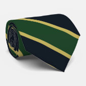 Cravate verte de rayure d'université de marine et (Roulé)
