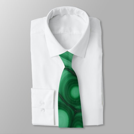 Cravate verte d'image de pierre de malachite (Attaché)