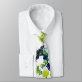 Cravate verte d'impression florale d'été (Attaché)