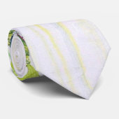 Cravate verte d'impression florale d'été (Roulé)