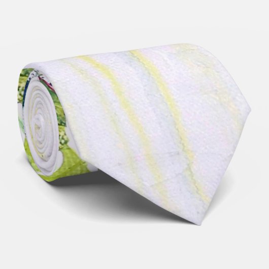 Cravate verte d'impression florale d'été (Roulé)