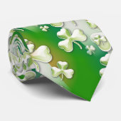 Cravate verte élégante de shamrocks (Roulé)