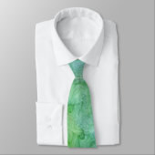 Cravate verte et par bleu peinte (Attaché)
