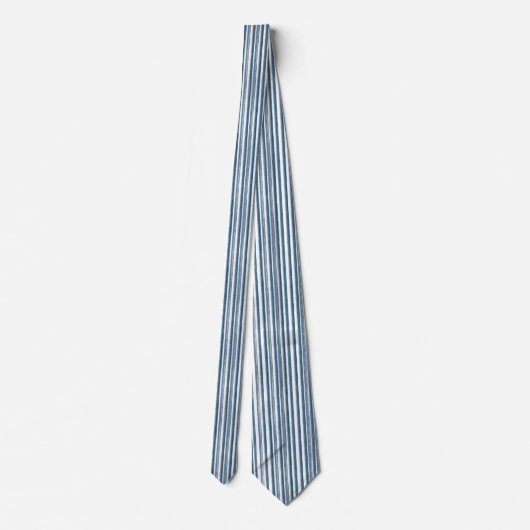 Cravate vertical à rayures bleues mince (Dos)