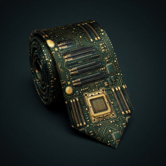 Cravate Vertical Motherboard Pattern