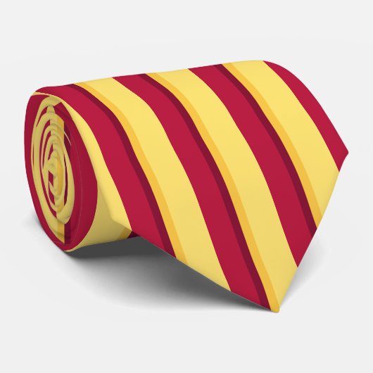 Cravate Vertical-Rayée de cardinal et d'or (Roulé)